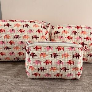 Elephant Print Cosmetic Bags Set